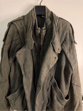 We the Free Women’s Olive Green/Gray Heavyweight Moto Jacket Sz M/L